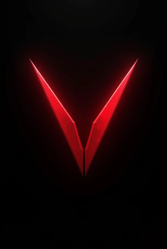 Make an inverted triangle-shaped red s with a black background 