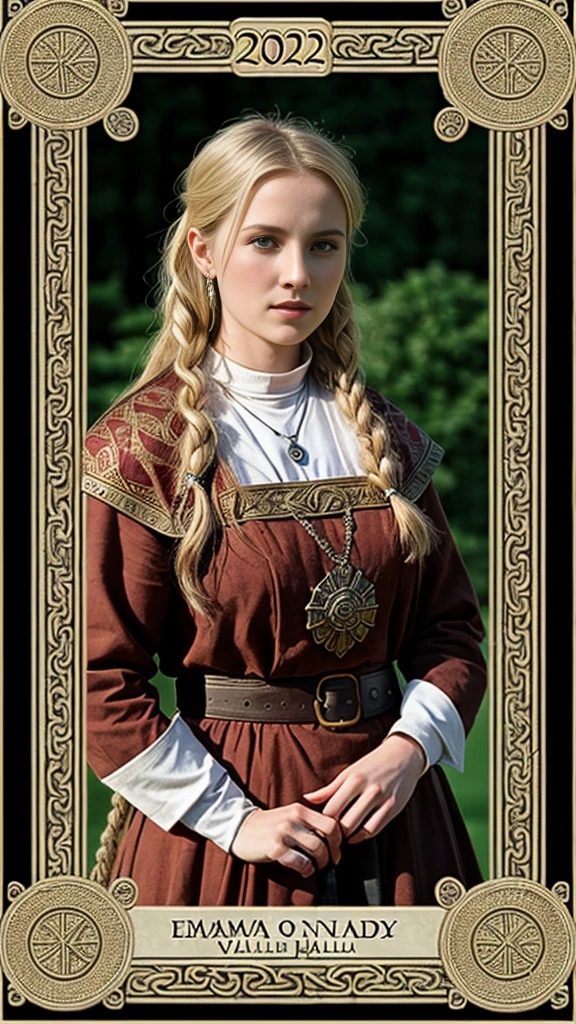 masterpiece, (Emma of Normandy from the 2022 Vikings Valhalla series:1.2), Beautiful girl from Normandy1person's,30-year-old woman、 (Inspired by Laura Berlin:1.2), , Mature Woman,(((Big Breasts)))、volumptuous body、 (Traditional medieval costume:1.2), ((medieval image))、In the dark, dark battlefield forest setting, Frontal self-portrait, Strike a pose for the camera, Low - Angle, Spring 24 mm, (((Sharp focus:1.5))), (((Sharpening depth:1.5))), (Realistic:1.5), (Skin Texture:1), Ultra-high resolution.Realistic:1.4, Ultra-high resolution、((medieval image))、Woman with a big sword、