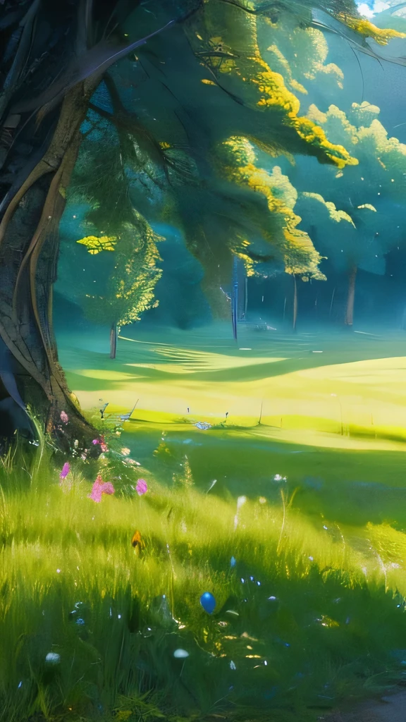 In the grassland　Anime painting style