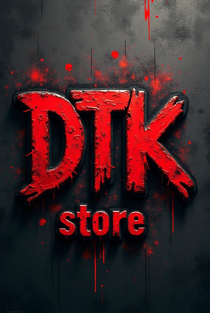 Make logo of DTK word hiphop style add store smallfont at the buttom