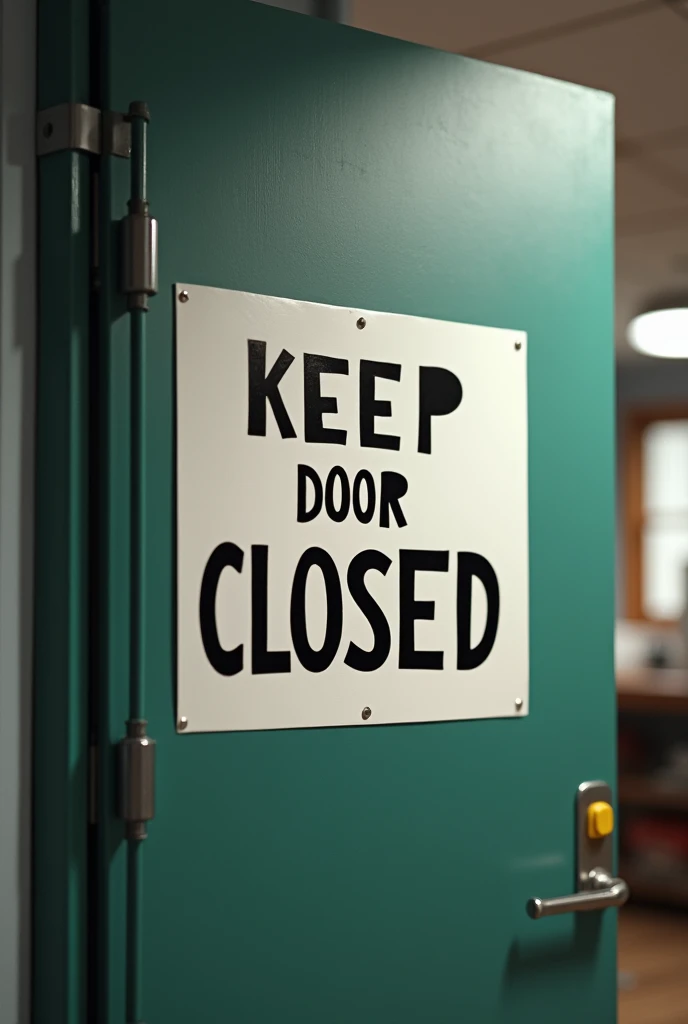 CREATE SIGN WITH THE PHRASE: KEEP THE DOOR CLOSED