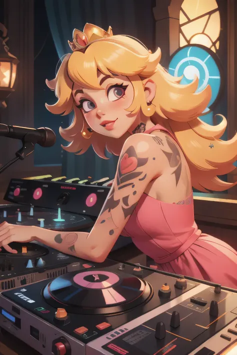 princess peach dj tattooed