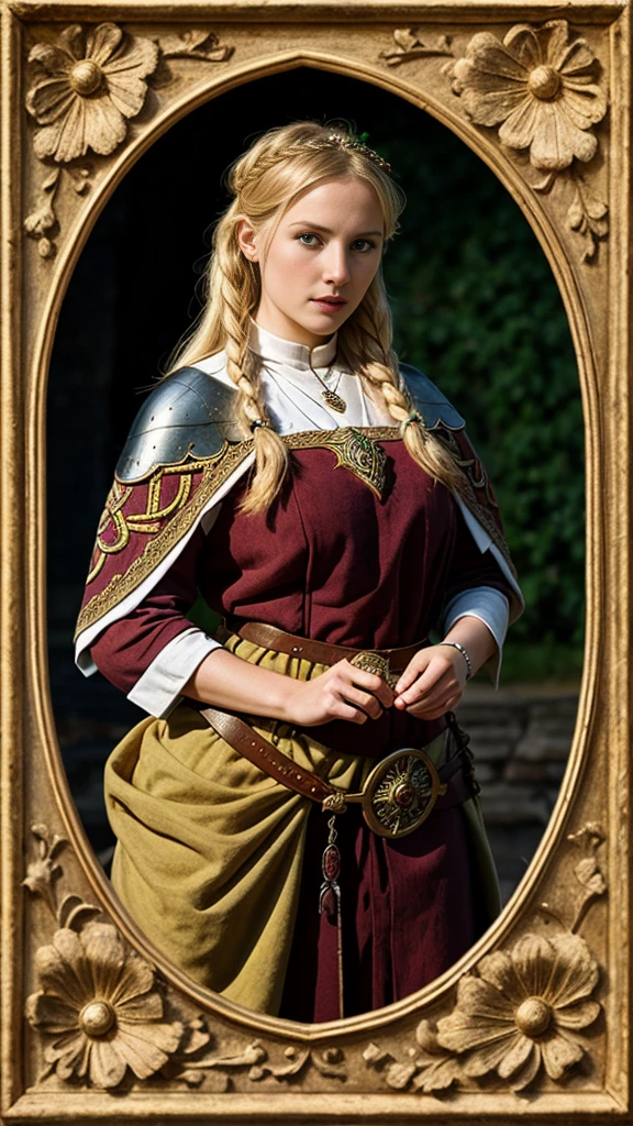masterpiece, (Emma of Normandy from the 2022 Vikings Valhalla series:1.2), Beautiful girl from Normandy１person&#39;s,1 female、 (((Big Breasts))),(((Huge breasts))) , Mature Woman,(((Big Breasts)))、volumptuous body、 (Traditional medieval costume:1.2), ((medieval image))、In the dark, dark battlefield forest setting, Strike a pose for the camera, Low - Angle, Spring 24 mm, (((Sharp focus:1.5))), (((Sharpening depth:1.5))), (Realistic:1.5), (Skin Texture:1), 超High resolution.Realistic:1.4, 超High resolution、((medieval image))、Woman with a big sword、, High resolution, (Skin Texture:1.1), Highest quality, 超High resolution, (Realistic: 1.4), RAW Photos, By Ellen von Unwerth, Nikon D850 film stock photos, F1.6 Lenses, Rich colors, 