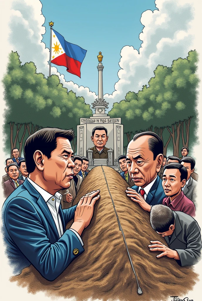 Duterte on marcos burial editoryal cartooning