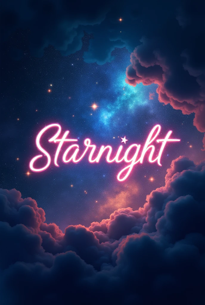 make a logo in galaxy aesthetics for a kpop group with the name and aesthetics "starnight" in handwriting and a great presence 