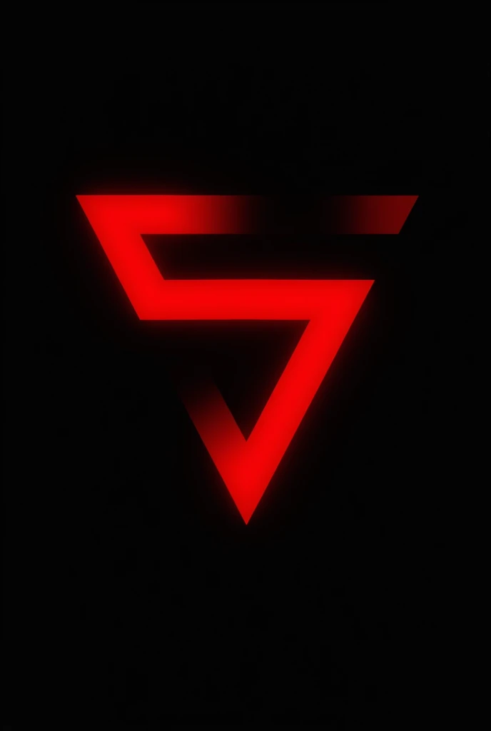 Make an s with the shape of an inverted red triangle with a black background, a letter s without modifications to the letter