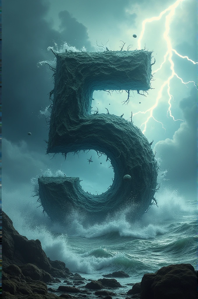 make the number "5" creative with natural disasters in it