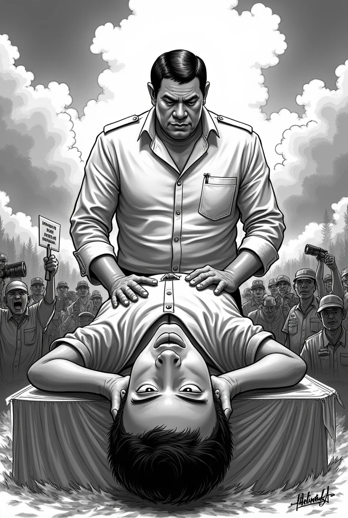 Rodrigo Duterte on marcos burial editoryal cartooning