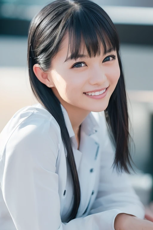 ((sfw: 1.4)),((detailed face, professional photography)), ((sfw, barista uniform,forehead, pulled back hair, 1 Girl)), smile, Ultra High Resolution, (Realistic: 1.4), RAW Photo, Best Quality, (Photorealistic Stick), Focus, Soft Light, ((20 years old)), ((Japanese)), (( (young face))), (surface), (depth of field), masterpiece, (realistic), woman, bangs, ((1 girl))