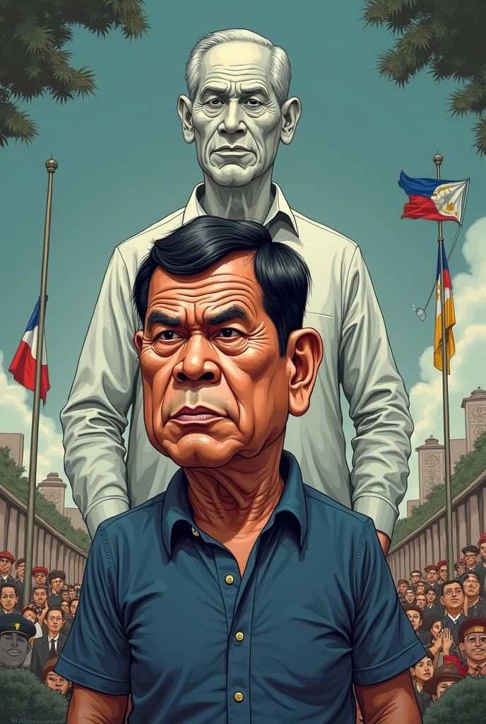 Rodrigo Duterte on marcos burial hero 
editoryal cartooning