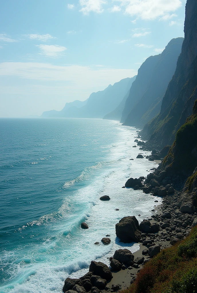 the wide sea with a long shore