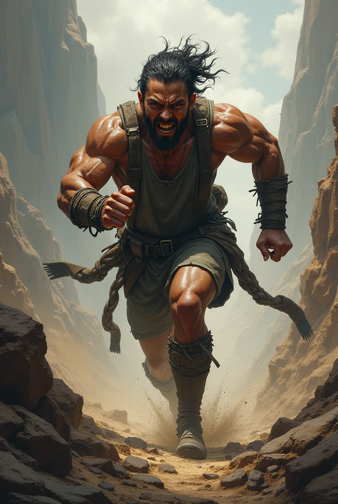 Bible Character Esau Running Furious