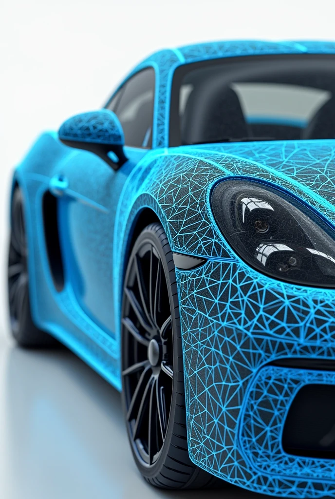 An example of a finite element mesh applied to a specific component, like the side panels of the vehicle. This model shows how the structure is discretized for stress and force analysis..