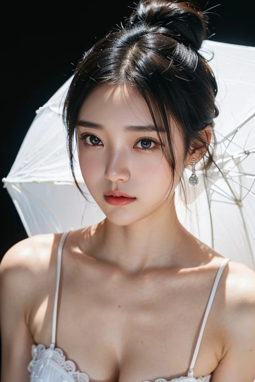 (2 Japanese beautiful girl,), (Small breasts:1.5,),(solo,,Textured skin, Detailed skin,Detailed face,Detailed eyes,detailed posing,Natural eyebrows,Sparkling Eyes,High detail, Highest quality, Super detailed, Surrealism, ,8k,RAW Photos,Photographicism,Professional Lighting,Ray Tracing,Aperture F1.2,Portrait Photography,Natural Light),(((Black Hair, Natural Makeup,Simple earrings, Bun Hair, Wedding dress,Milky Way aperture f7」)))