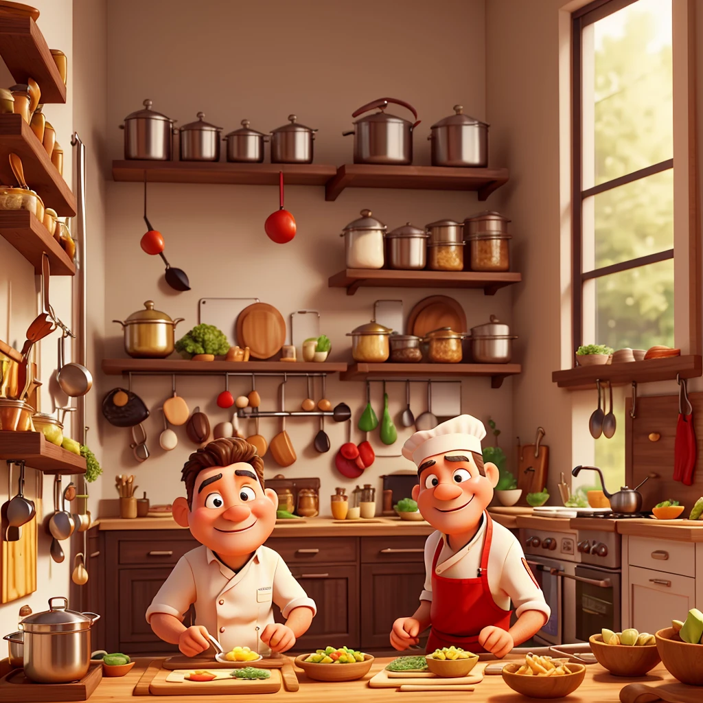 Here’s a prompt for creating a cartoon about cooking within a 3-minute time frame:
"Design a short, 3-minute cartoon featuring a lively chef preparing a quick and tasty meal. The chef, dressed in a classic white chef’s outfit, is in a cozy kitchen filled with colorful ingredients and tools. The cartoon begins with the chef quickly gathering ingredients like vegetables, pasta, and spices. The chef chops, stirs, and seasons the dish with swift, exaggerated motions, showcasing the entire cooking process in a fun and energetic way. The kitchen is full of vibrant colors and has a warm, inviting feel. The cartoon should capture the excitement of cooking, using humorous moments, like the chef accidentally spilling spices or a pet trying to sneak some food, and ends with the chef proudly presenting the finished dish."