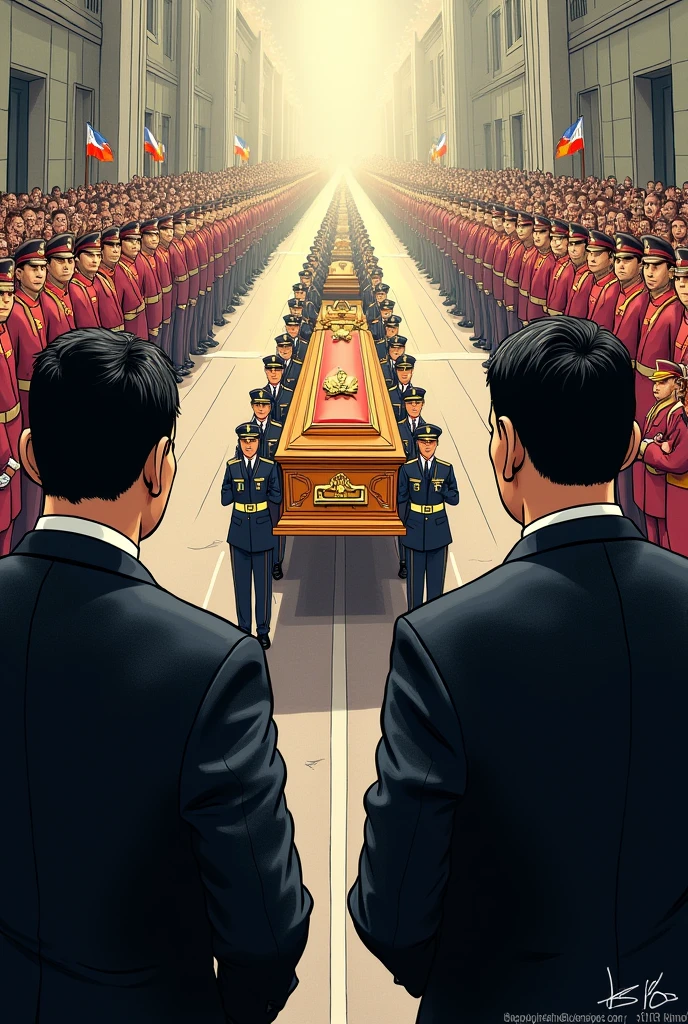 Rodrigo Duterte on Ferdinand marcos sr burial hero 
editoryal cartooning