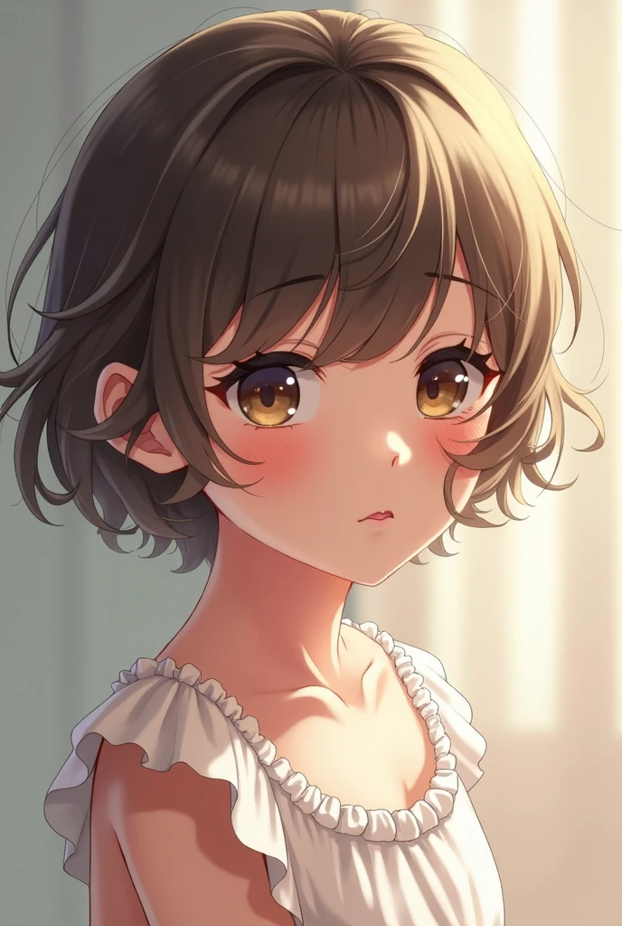 1 girl, a high resolution, solo, Breasts, blushing, short hair, ,The Princess, , super short dress,