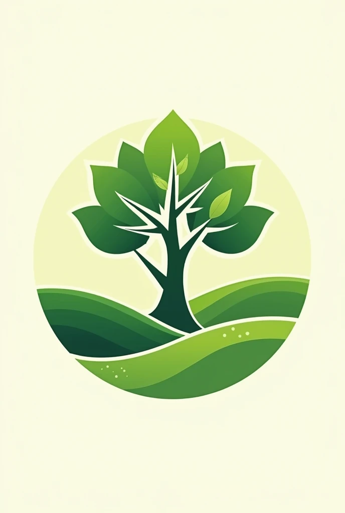 Make me a logo for my company that is green and contains hills and a tree, that contains the S in the middle of the branches.
