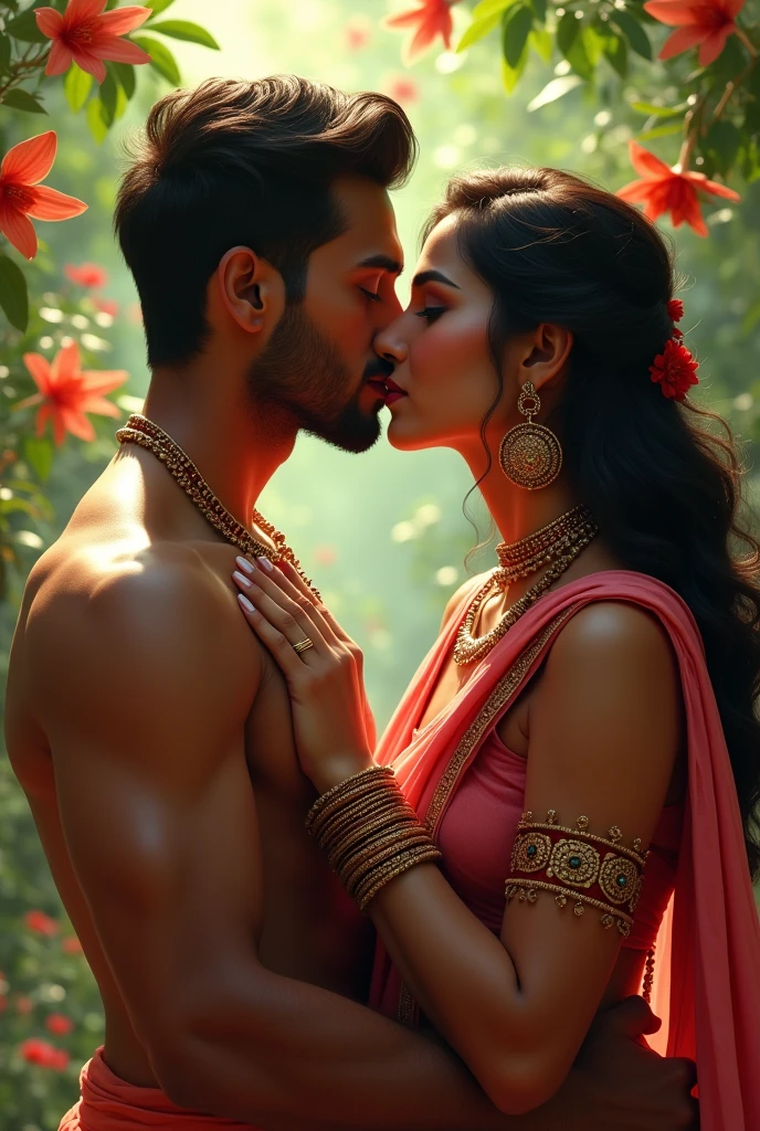 A hot Hindu girl kiss with Muslim boy
