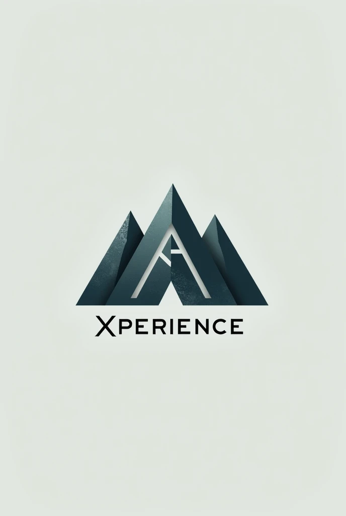 Logo with mountain , shows letters A and X hide in it, letter X can hide in the gap of mountains , Ambient Xperience