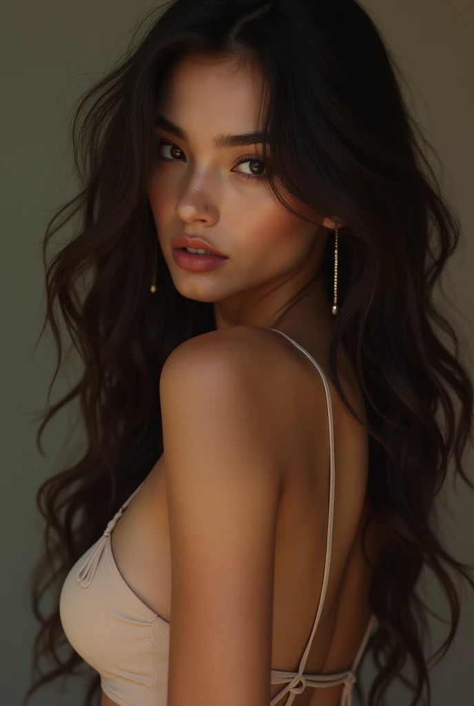 Woman with breast out