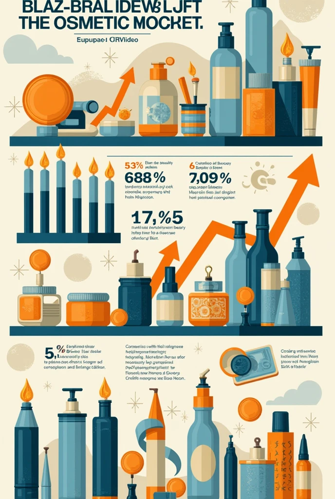 Chart Cosmetics sales grow approximately 13% per year. 
In 2021, the revenue of the beauty sector in Brazil grew 5,4% em relação per year anterior, despite the pandemic. In 2023, Brazil exported more than 911 billion dollars in beauty products, which represents an increase of 17,4% em relação per year anterior. 