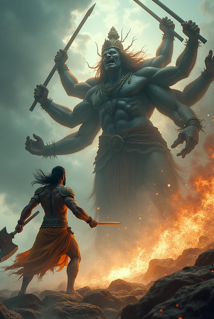 MAKE A VIDEO WHERE LORD PARSHURAM KILLING SHASTRABAHU