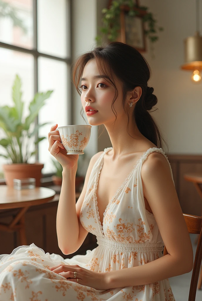 Cafe Stain Dress white