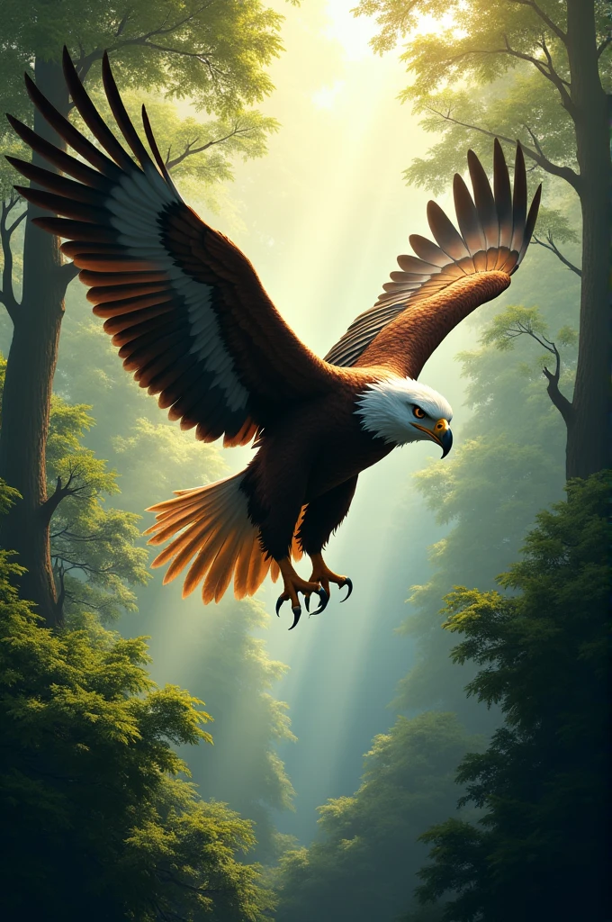 An eagle bird that flies faster than the cheetah in the forest
