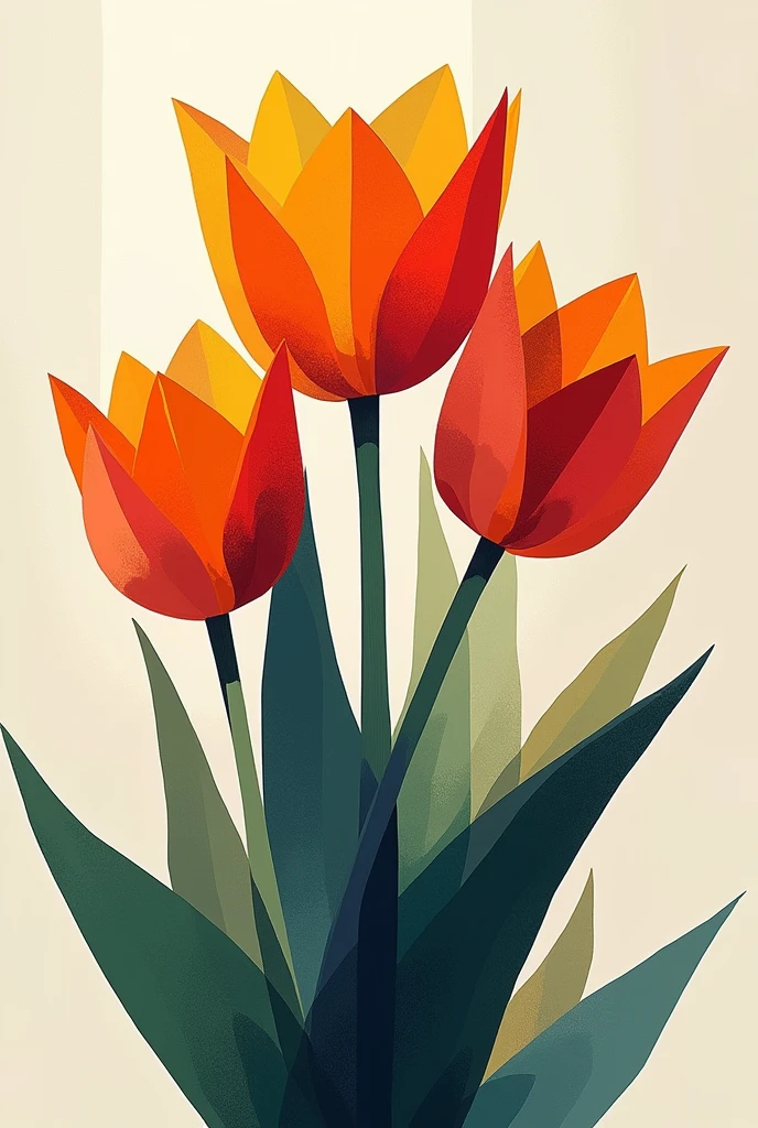 can u make a tulips abstraction cubism artwork. make it easy but make the cubism visible . i said cubismmm!!!