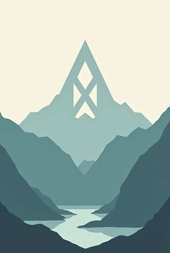 Logo with mountain , shows letters A and X hide in it, letter X can hide in the gap of mountains , Ambient Xperience , place 2 more mountain at back so that the gap between mountain shows Letter X
