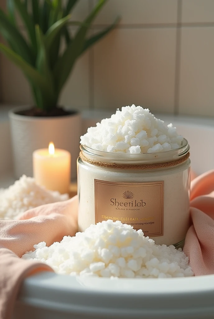 Create a business card advertisement for bath salts