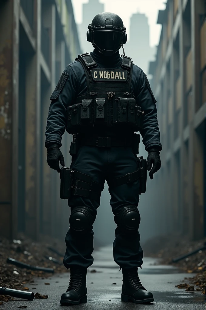 SWAT police officer, whole body, realistic body