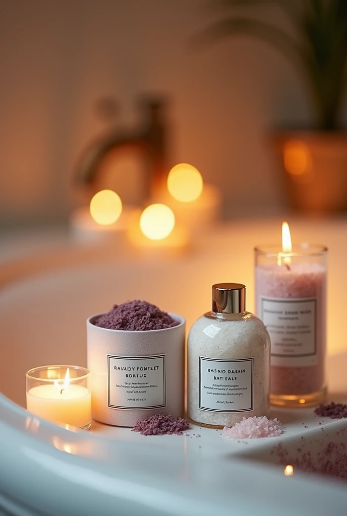 Create a business card advertisement for bath salts