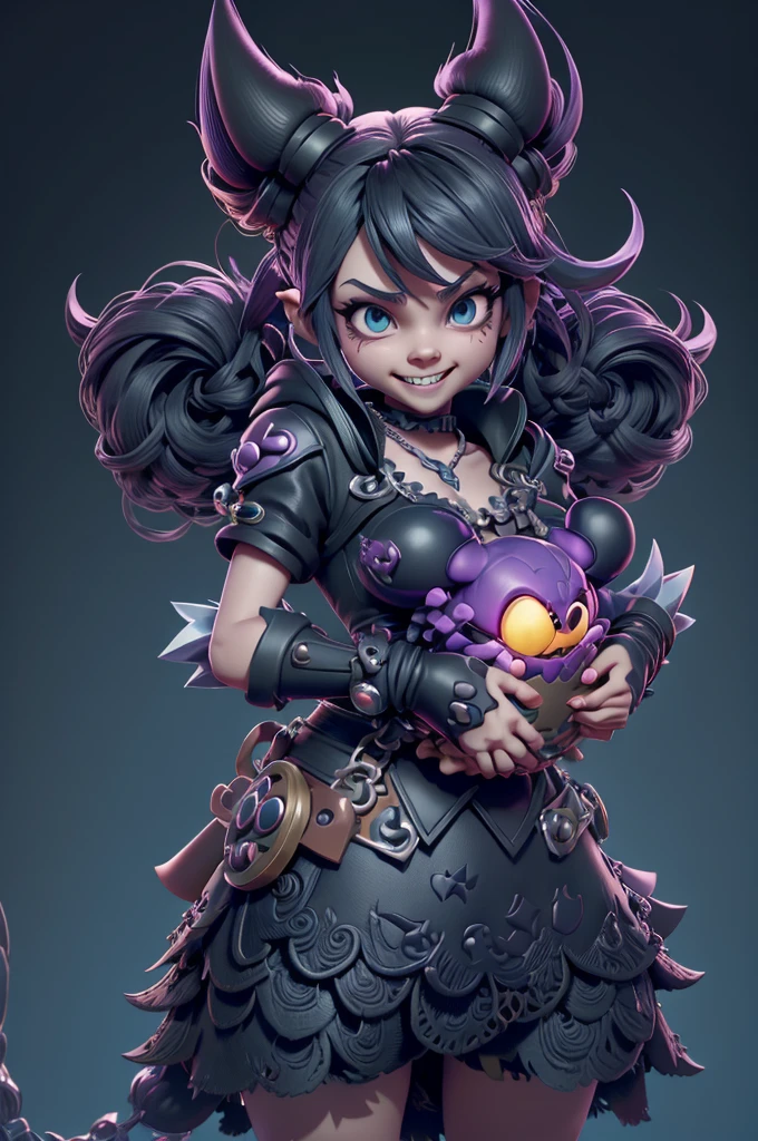 kingdom hearts style monsters, animal-based,3d style, shadown monster, Demons, darkness monster, rayman legends, mickey mouse character style, girl, kingdom hearts, covered by a cover, cold and cheerful colors, carrying magic sword, dark mouse in around, (Raytrace), big boobs,covered by a cover