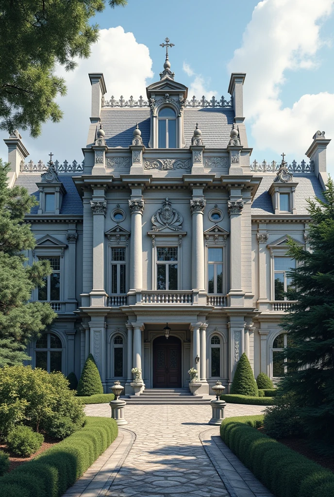 An wedding hall from outside in grey color