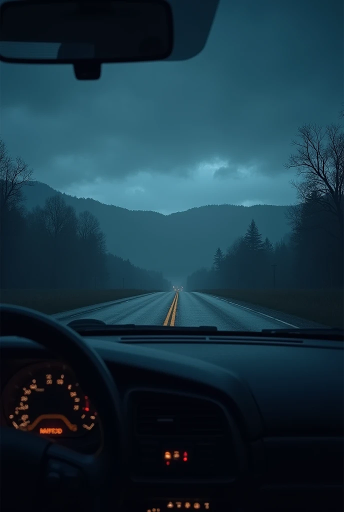 Night time land in close car front window sheet