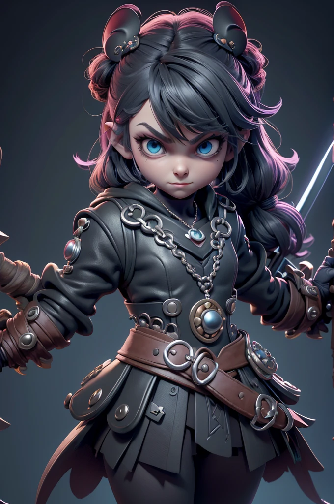 monstros estilos kingdom hearts, baseados em animais,3d style, shadown monster, demons, darkness monster, rayman legends, mickey mouse character style, girl and body, kingdom hearts, malhas leves e quentinhas, cores frias e alegres, portando espada magica, dark mouse in around, (raytrace), peitões,((armas brancas)), estilo viking, estilo barbaro