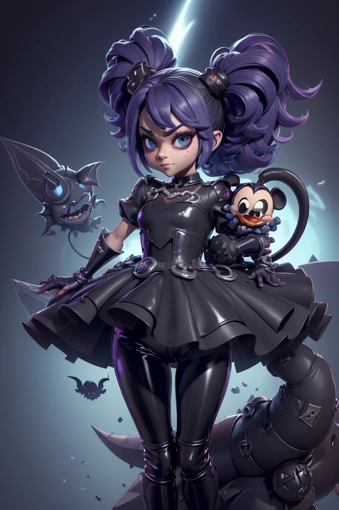 monstros estilos kingdom hearts, baseados em animais,3d style, shadown monster, demons, darkness monster, rayman legends, mickey mouse character style, girl and boy, kingdom hearts, malhas leves e quentinhas, cores quentes e alegres, portando espada magica, dark mouse in around, (raytrace),(((sexy e sensual))),((demon's crest)),(((legging de latex até o peito))),(((belas curvas)))