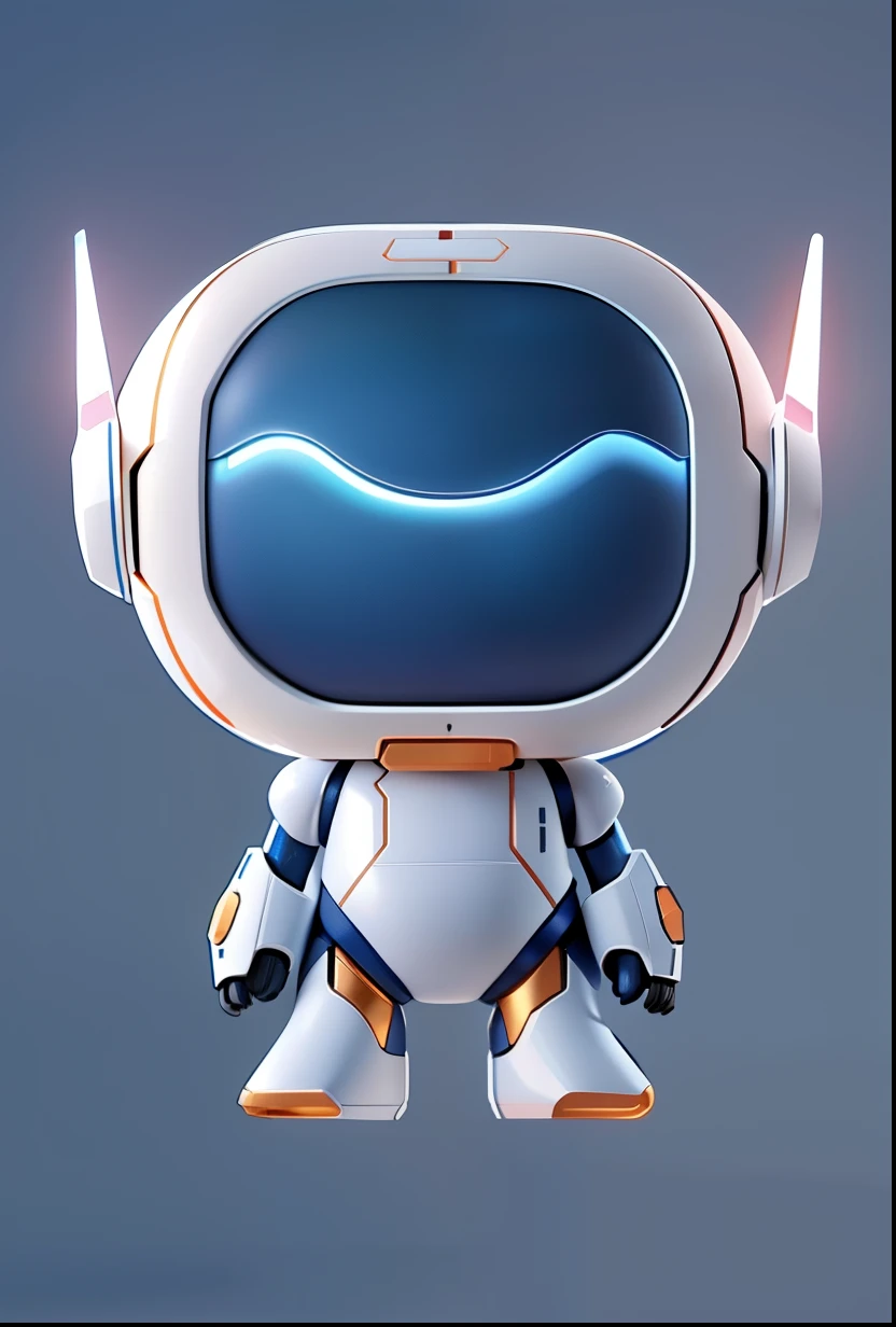 (extremely detailed CG Unity 8k wallpaper, masterpiece, best quality, super detailed), (best lighting, best shadow, extremely delicate and beautiful), white body, a cartoon robot, blue shoulders, blue headphones, with a large head and two pointed ears, glowing spacesuit, cute humanoid robot, spacesuit with small LED light, sci-fi spacesuit, astronaut standing look, futuristic astronaut, spacesuit with modern helmet, sci-fi suit, friendly humanoid cyberrobot, Futuristic spacesuit, spacesuit, cute robot, interstellar spacesuit, spacesuit, as a full-body Funko Pop! Baymax from Big Hero 6, in Baymax's style, as a funko pop! , Crisp 8 K Line Art, Baymax, Line Art Behance HD, Clean Line Art, Clean Line Art, Robot Design, Concept Robot, Detailed Humanoid, White Robot with Blue Eyes and a Pair of Headphones, Body White, Dark Blue Glass Texture Face Mask