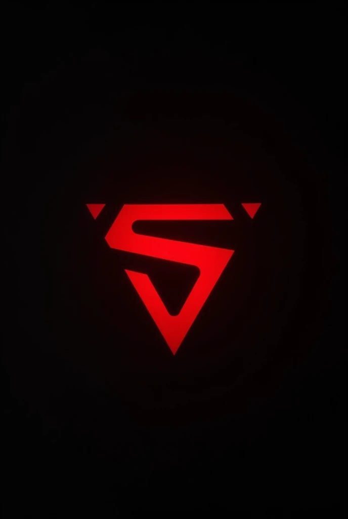 Generates the letter s with the shape of a red inverted triangle with a black background, the letter without modifications