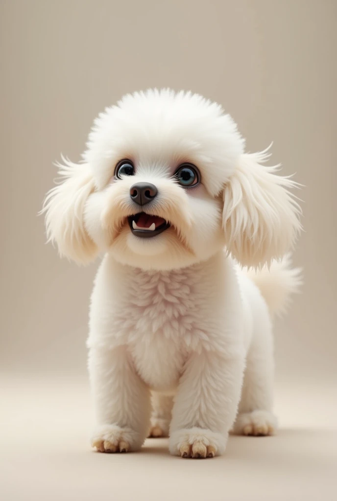 White toy poodle Emopan Fluffy fur Cute, really big, sparkling eyes Watery upward glance It's good to ask I want to play with you Active glutton Gourmet fluffy