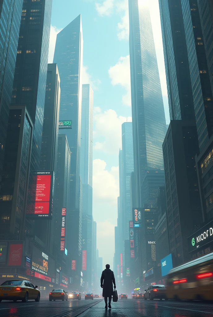 A city in 9000 years in future with taller buildings gives anxiety