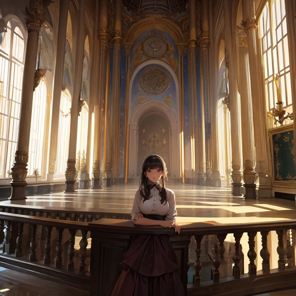 Girl with lots of money in money room
