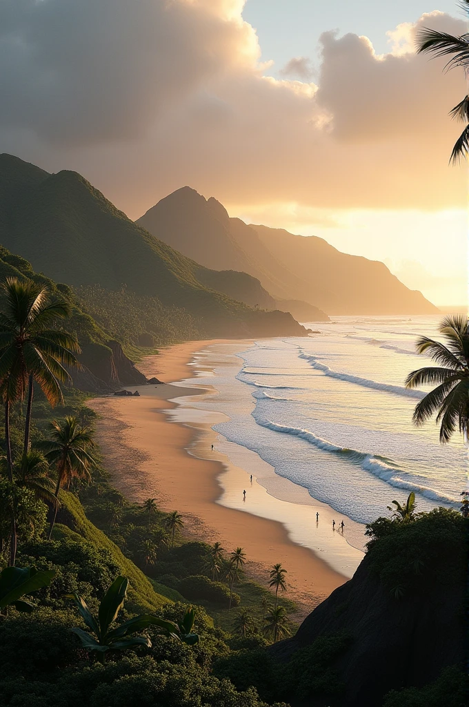 Montañita beach at dusk, ecuador 