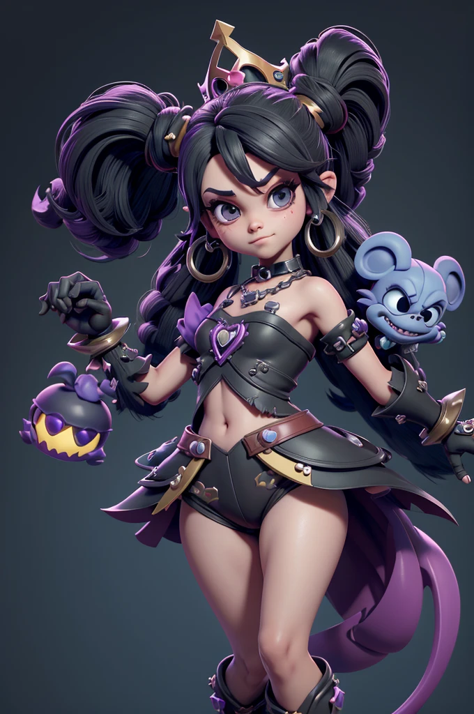 kingdom hearts style monsters, animal-based,3d style, shadown monster, Demons, darkness monster, rayman legends, mickey mouse character style, girl, kingdom hearts, covered by a cover, cold and cheerful colors, carrying magic sword, dark mouse in around, (Raytrace), big boobs,covered by a cover, language