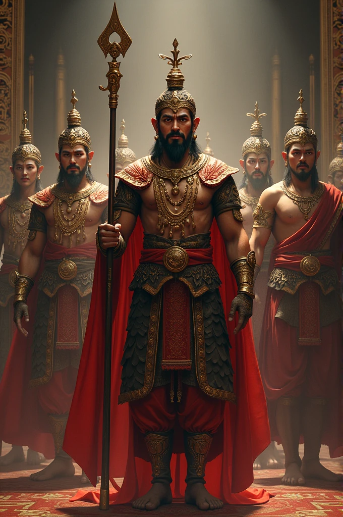 Ancient Burmese Royal Princes wearing like a warrior