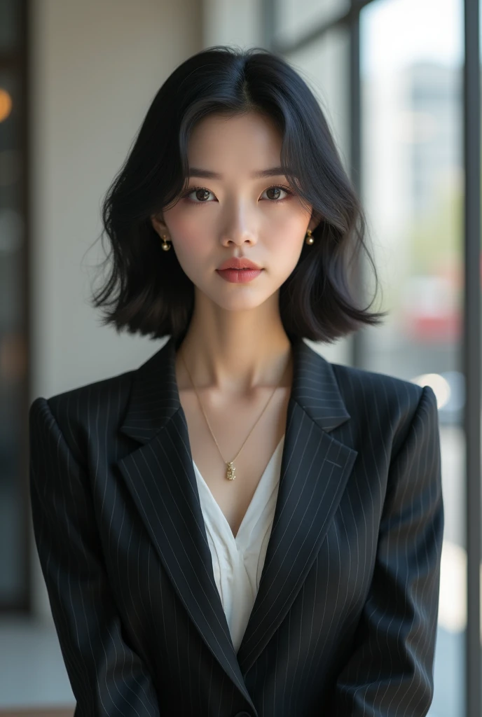 Japanese woman wearing a blazer ,