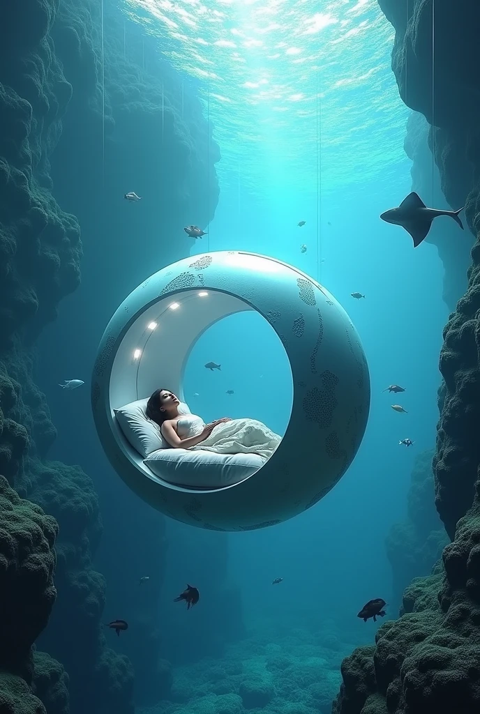 In the sea。Round capsule bed