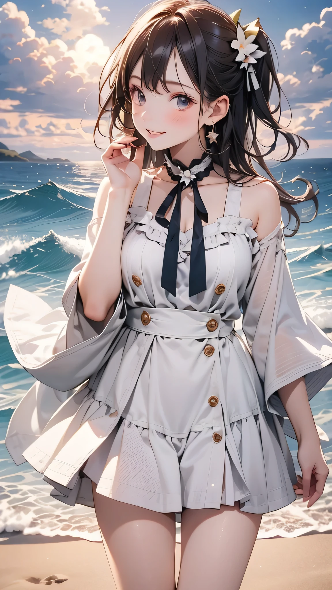 Off-shoulder dress,A girl